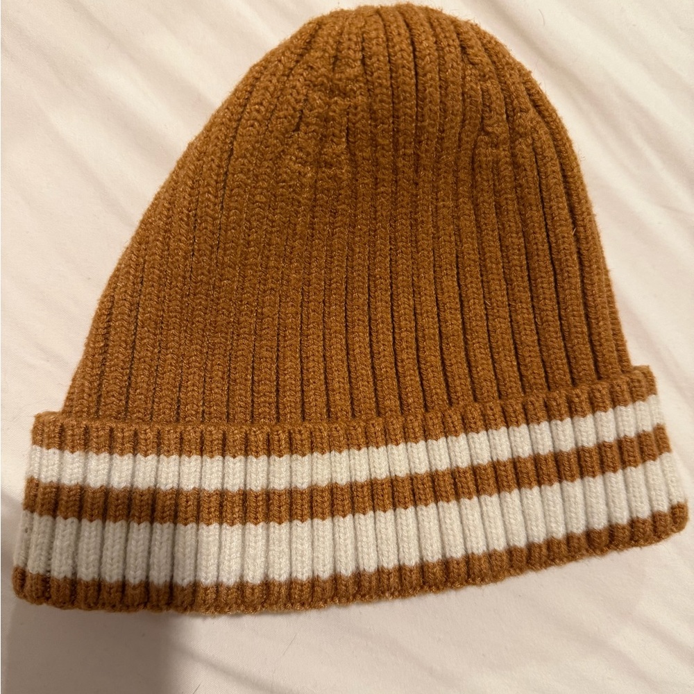 Zara Kids Brown Knit Beanie with Stripes